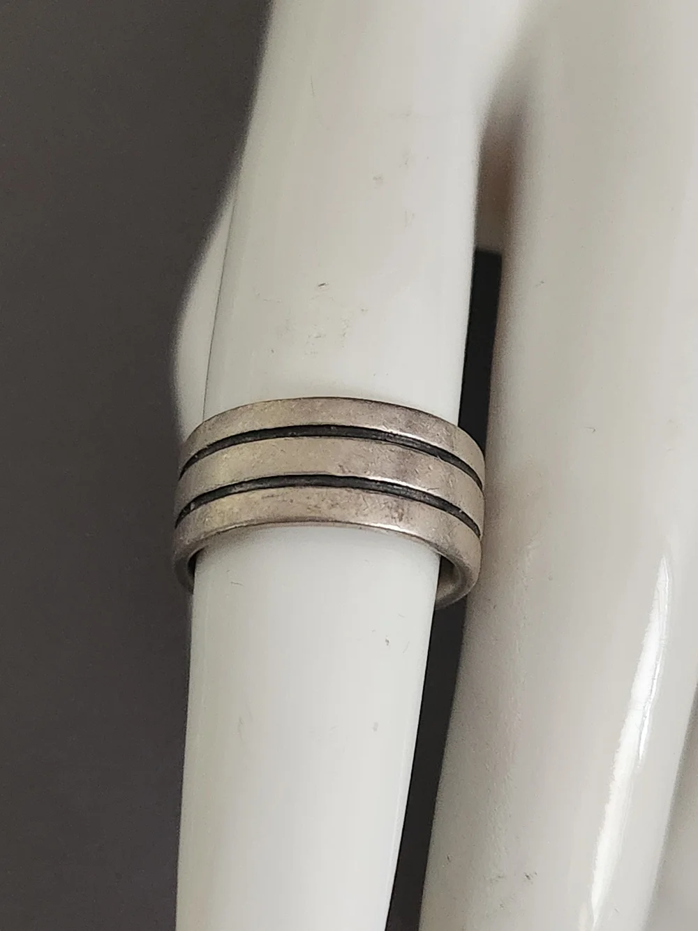Vintage Sterling Silver Men's Triple Band Ring